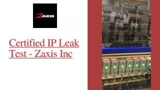 Certified IP Leak Test - Zaxis Inc