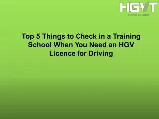 top 5 things to check in a training school when