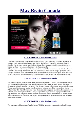 Max Brain Canada