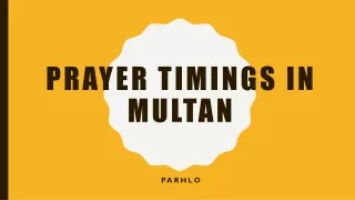 Prayer Timings In Multan