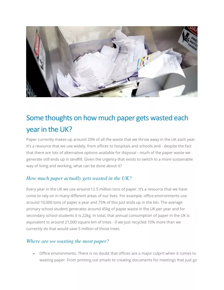 some thoughts on how much paper gets wasted each
