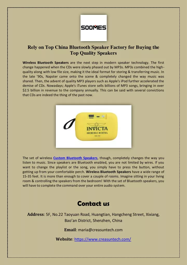 rely on top china bluetooth speaker factory