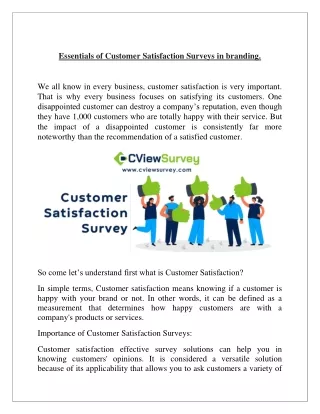 Essentials of Customer Satisfaction Surveys in branding-converted