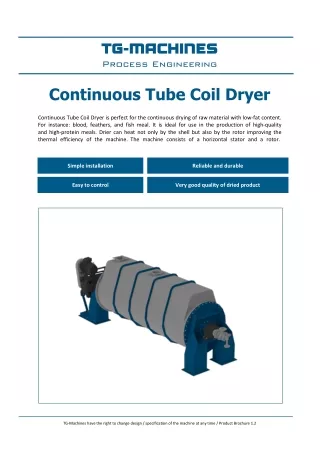 Continuous Tube Coil Dryer