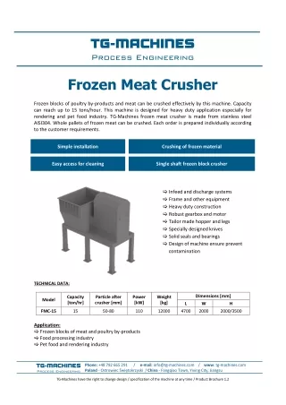Frozen Meat Crusher - TG Machines