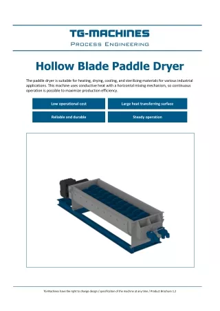 Hollow Blade Paddle Dryer - TG Machines