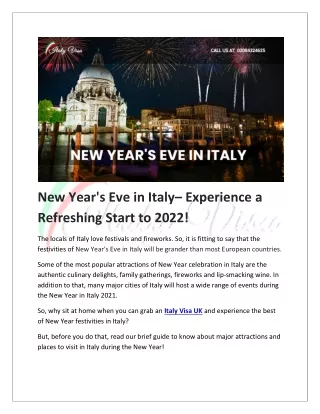 New Year's Eve in Italy