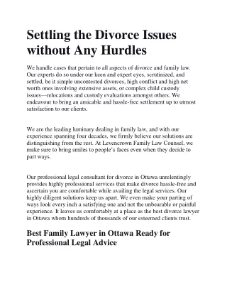 Best Divorce Lawyer Ottawa Ontario