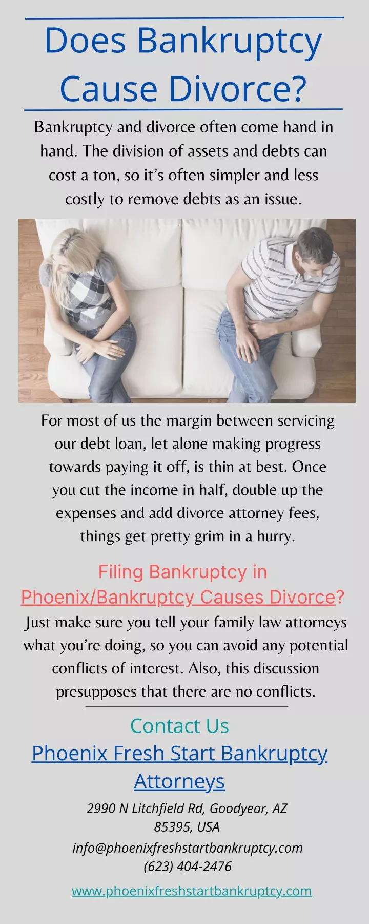 does bankruptcy cause divorce bankruptcy