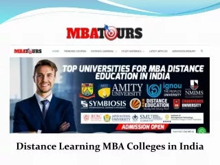 Distance Learning MBA Colleges in India