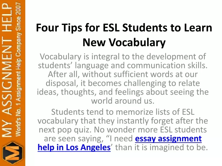 four tips for esl students to learn new vocabulary
