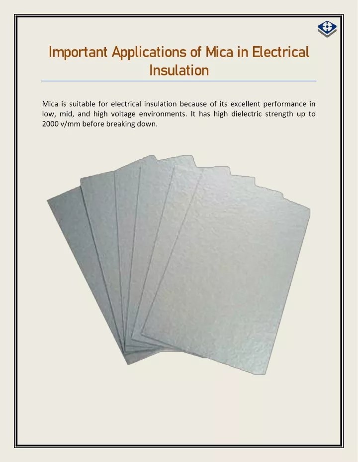important applications of mica in electrical