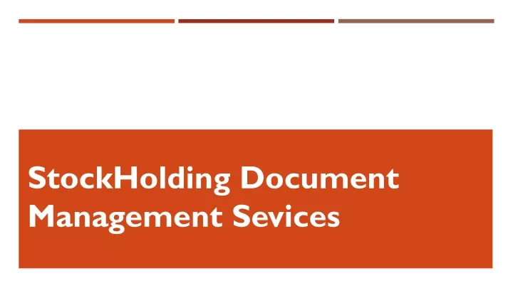 stockholding document management sevices