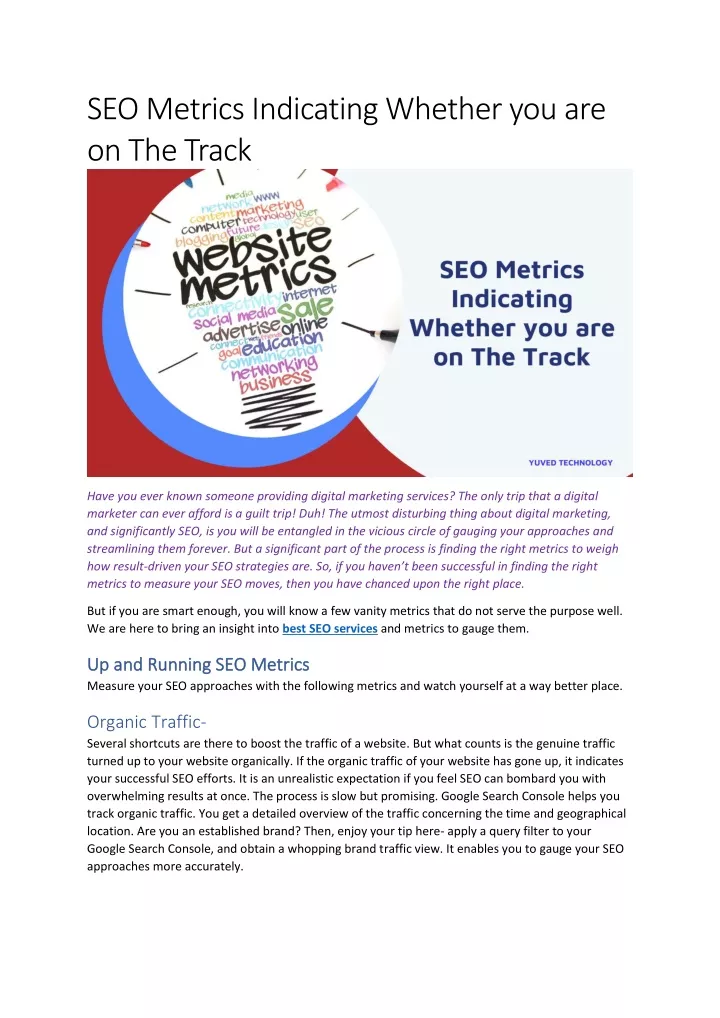 seo metrics indicating whether