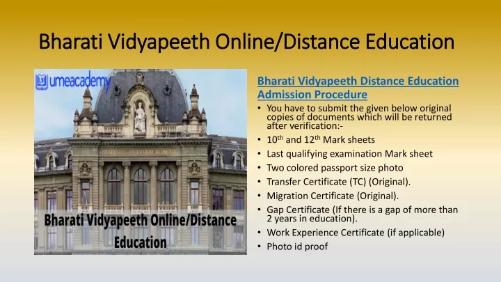 bharati vidyapeeth online distance education