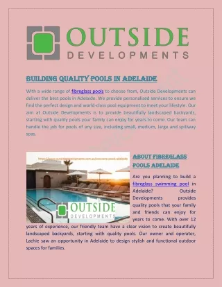 Benefits of Adelaide Fibreglass Pools