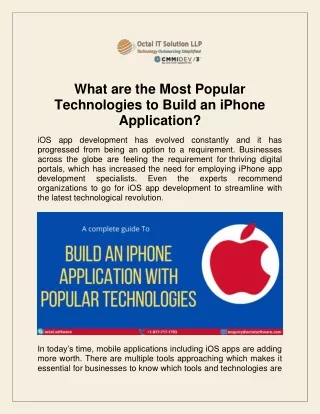 What are the Most Popular Technologies to Build an iPhone Application