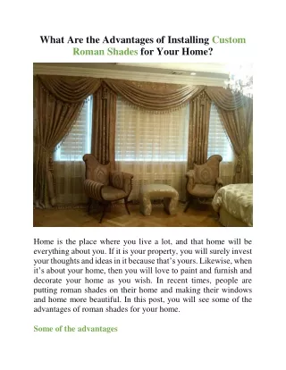 what are the advantages of installing custom
