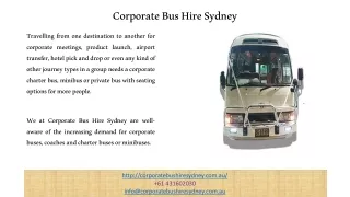 corporate bus hire sydney