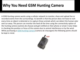 Why You Need GSM Hunting Camera