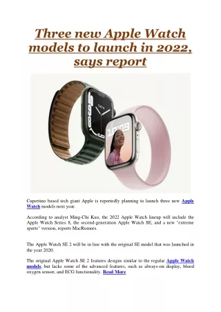 three new apple watch models to launch in 2022