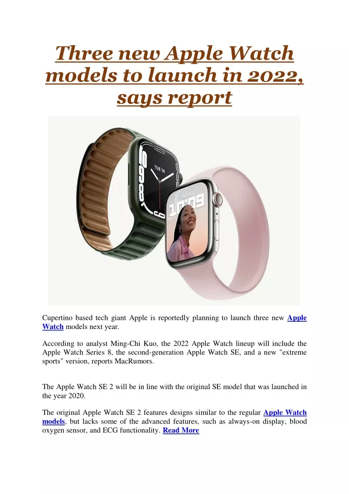 three new apple watch models to launch in 2022