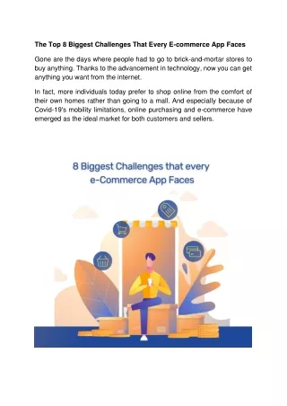 Top 8 Biggest Challenges That Every E-commerce App Faces