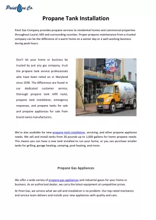 Trusted Propane Tank Installation
