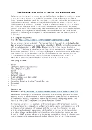 the adhesion barriers market to simulate