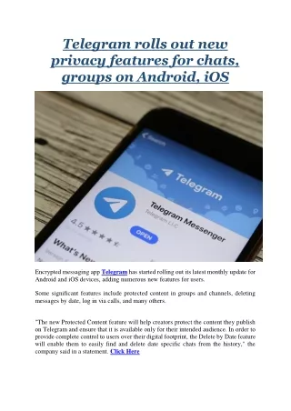 telegram rolls out new privacy features for chats