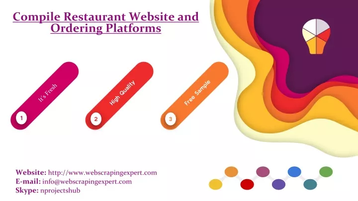 compile restaurant website and ordering platforms