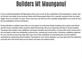 Builders Mt Maunganui