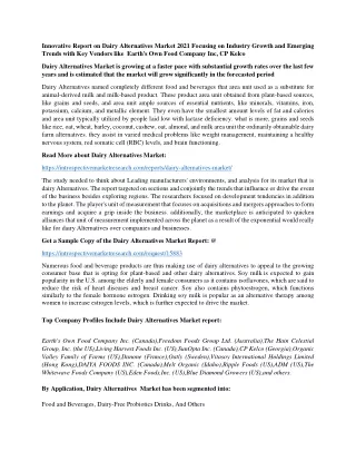 innovative report on dairy alternatives market