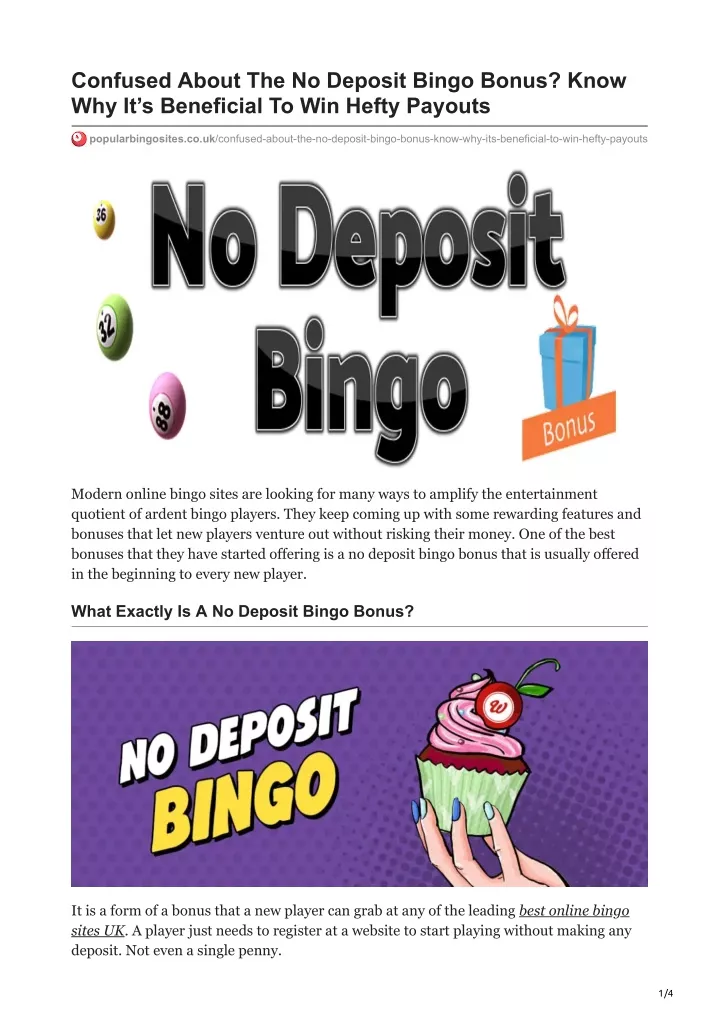 confused about the no deposit bingo bonus know