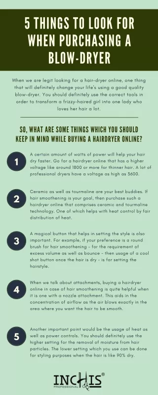 5 Things to look for when purchasing a Blow-dryer
