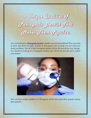 are you looking for a pascagoula dentist