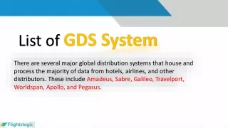 list of gds system