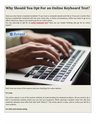 why should you opt for an online keyboard test