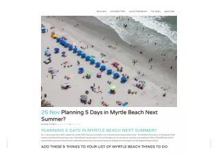 Planning 5 Days in Myrtle Beach Next Summer