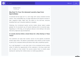 Big Deal To Your On-demand Laundry App from SportnRides