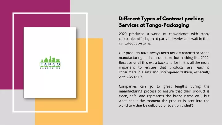 different types of contract packing services