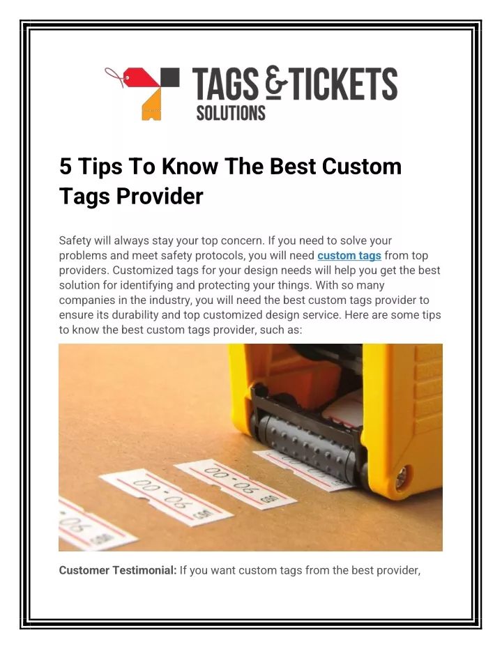 5 tips to know the best custom tags provider