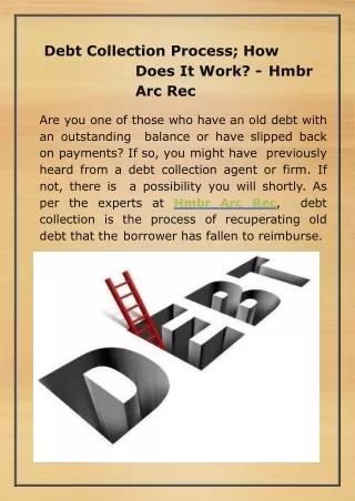 Debt Collection Process; How Does It Work - Hmbr Arc Rec