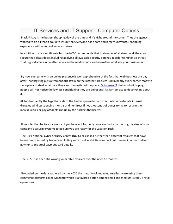 it services and it support computer options
