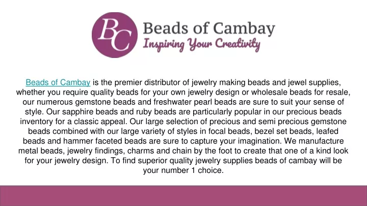 beads of cambay is the premier distributor