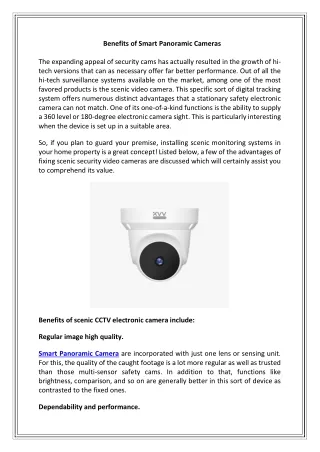 benefits of smart panoramic cameras the expanding