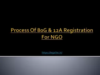 Process Of 80G and 12A Registration For NGO