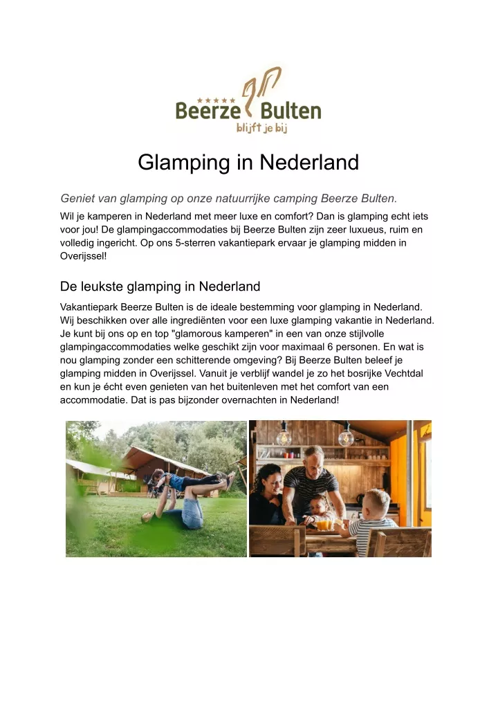 glamping in nederland