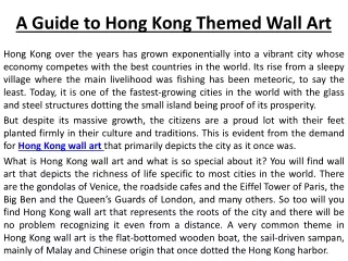 A Guide to Hong Kong Themed Wall Art