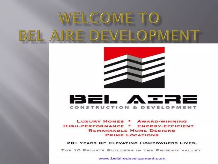 welcome to bel aire development